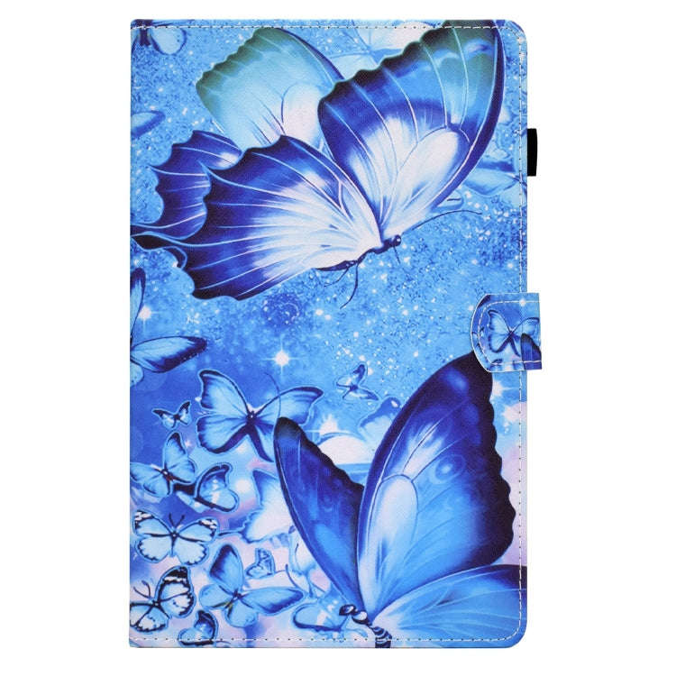 For Lenovo Tab M10 Plus Sewing Pen Slot Leather Tablet Case(Butterflies)