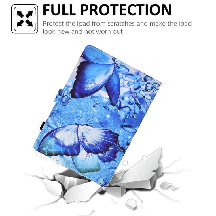 For Lenovo Tab M10 Plus Sewing Pen Slot Leather Tablet Case(Butterflies)