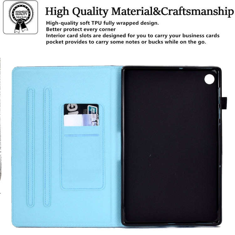 For Huawei MatePad T 10s Sewing Pen Slot Leather Tablet Case(Bow Tie Cat)