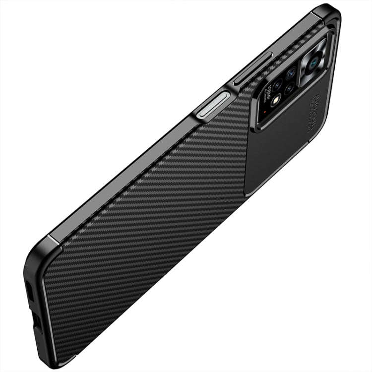 For Xiaomi Redmi Note 11 Pro Overseas Version Carbon Fiber Texture Shockproof TPU Phone Case(Black)