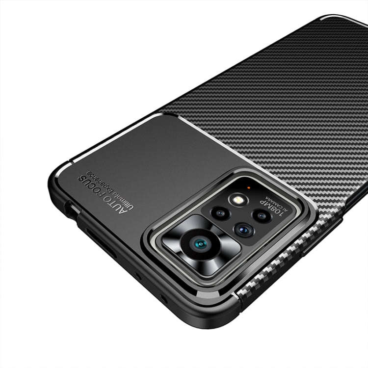 For Xiaomi Redmi Note 11 Pro Overseas Version Carbon Fiber Texture Shockproof TPU Phone Case(Black)