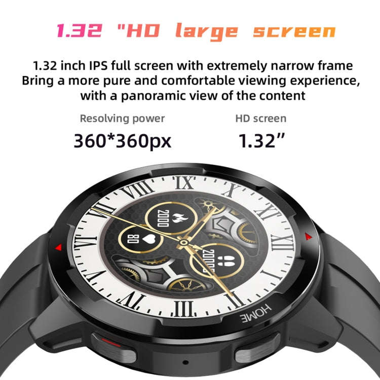 MT13 1.32 inch TFT Screen Smart Watch, Support Bluetooth Call & Alipay(Black)