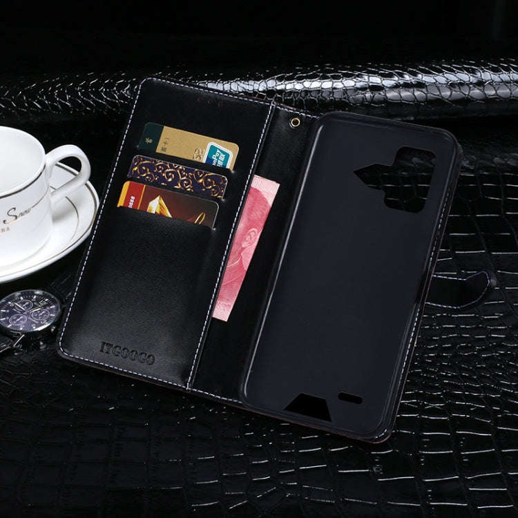 For Umidigi Bison Pro idewei Crocodile Texture Leather Phone Case(Black)