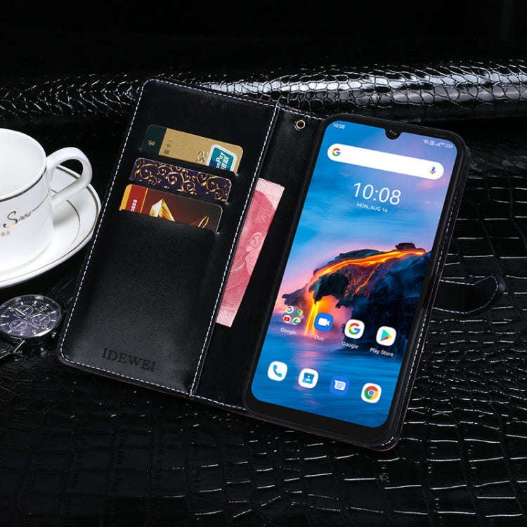 For Umidigi Bison Pro idewei Crocodile Texture Leather Phone Case(Black)