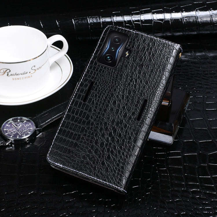 For Xiaomi Redmi K50 Gaming idewei Crocodile Texture Leather Phone Case(Black)