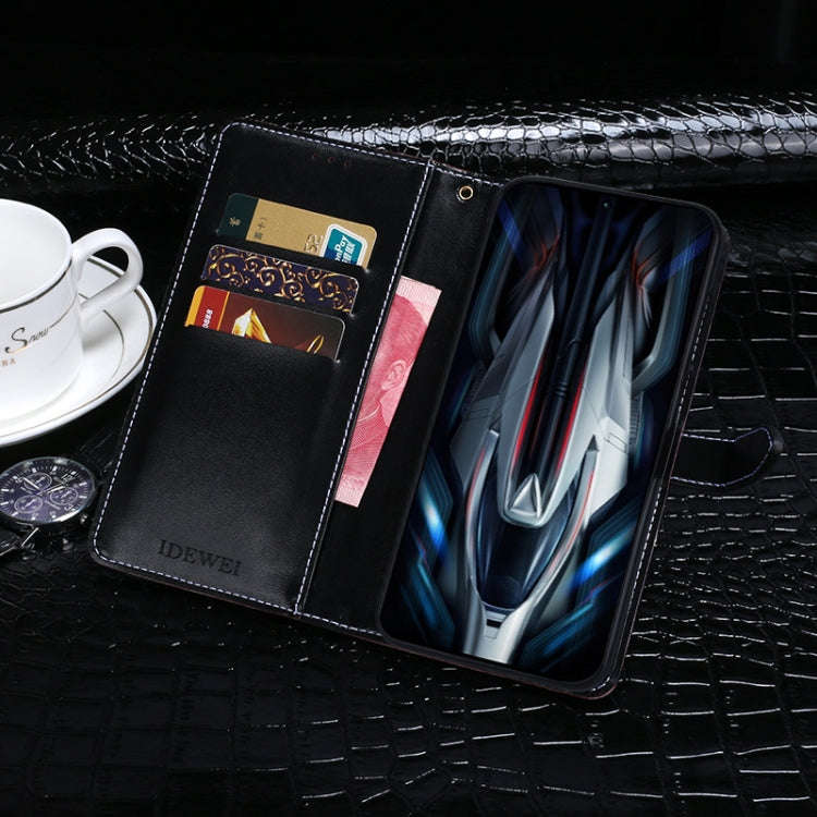 For Xiaomi Redmi K50 Gaming idewei Crocodile Texture Leather Phone Case(Black)