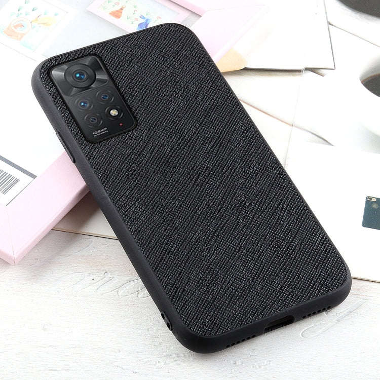For Xiaomi Redmi Note 11 Pro Global Cross Texture Leather Shockproof Phone Case(Black)