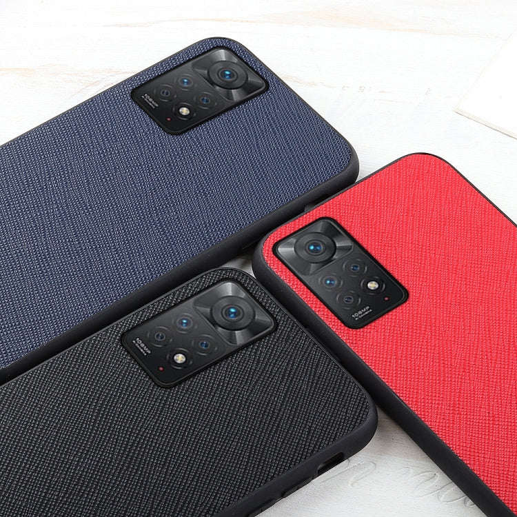 For Xiaomi Redmi Note 11 Pro Global Cross Texture Leather Shockproof Phone Case(Black)