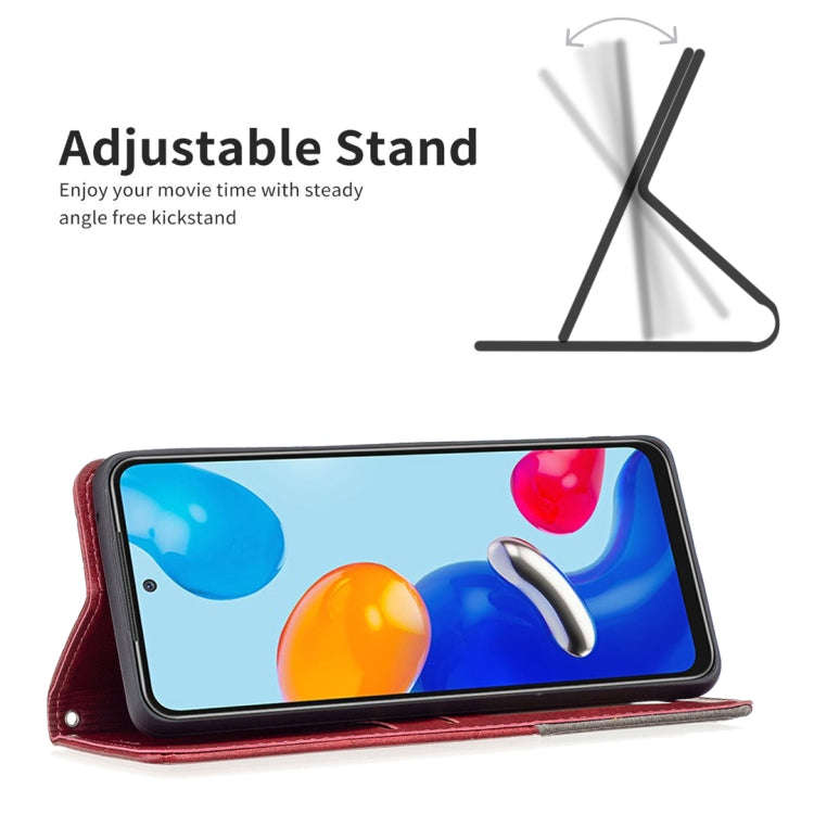 For Xiaomi Redmi Note 11 International Version Prismatic Invisible Magnetic Leather Phone Case(Red)