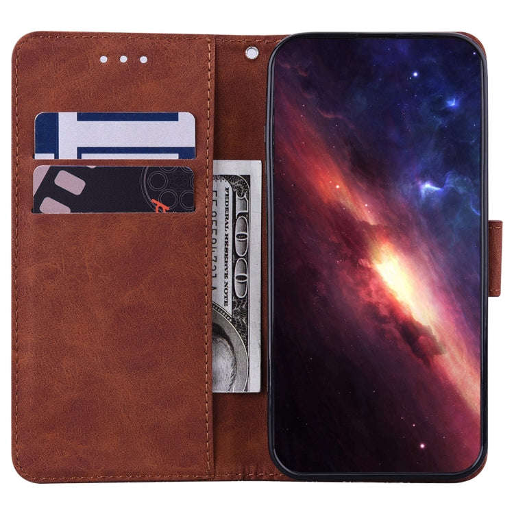 For Xiaomi Redmi 10C Geometric Embossed Leather Phone Case(Brown)
