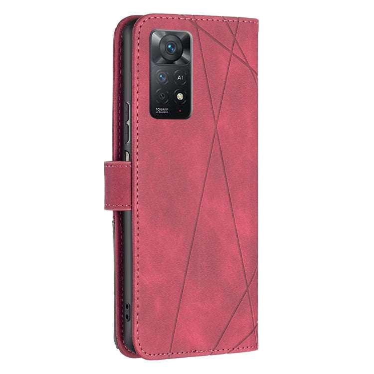 For Xiaomi Redmi Note 11 Pro International Version Rhombus Texture Magnetic Buckle Horizontal Fli...