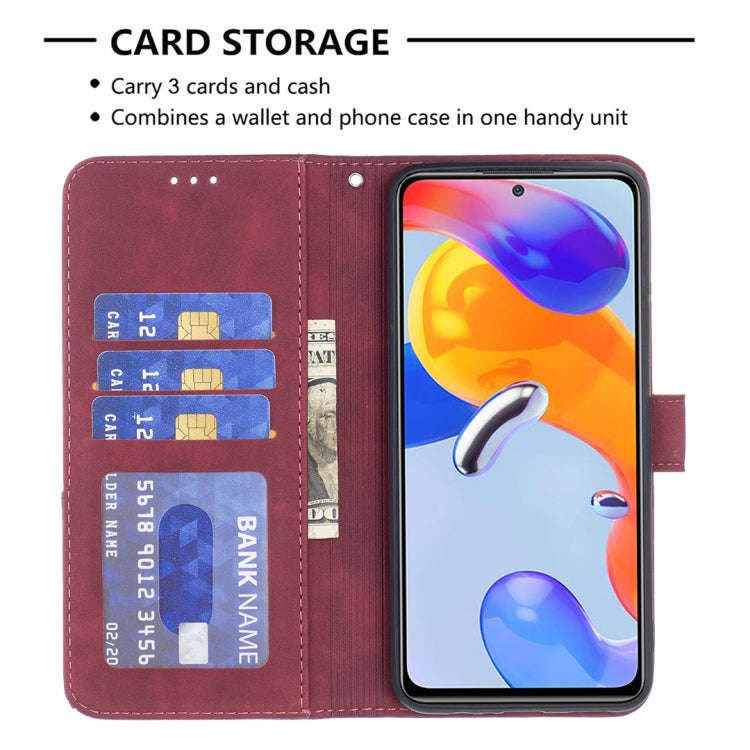 For Xiaomi Redmi Note 11 Pro International Version Rhombus Texture Magnetic Buckle Horizontal Fli...