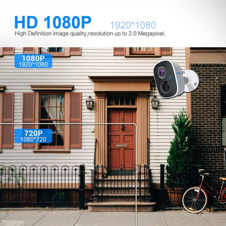 ESCAM G14 Rechargeable 1080P Full HD AI Recognition Infrared Night Vision WiFi Camera