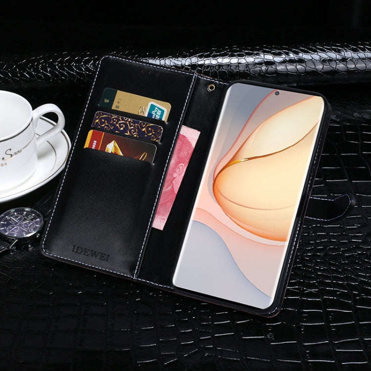 For ZTE nubia Z40 Pro idewei Crocodile Texture Leather Phone Case(Black)