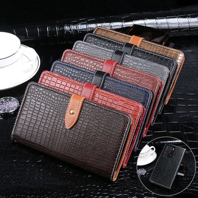 For ZTE nubia Z40 Pro idewei Crocodile Texture Leather Phone Case(Black)