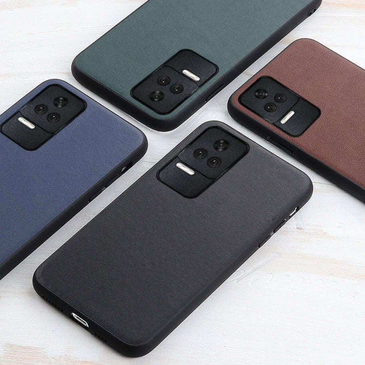 For Xiaomi Redmi K40S 5G Sheep Texture Genuine Leather Shockproof Phone Case(Black)