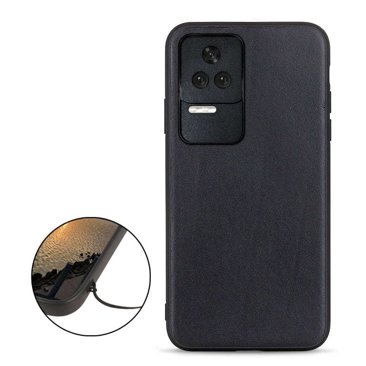 For Xiaomi Redmi K40S 5G Sheep Texture Genuine Leather Shockproof Phone Case(Black)