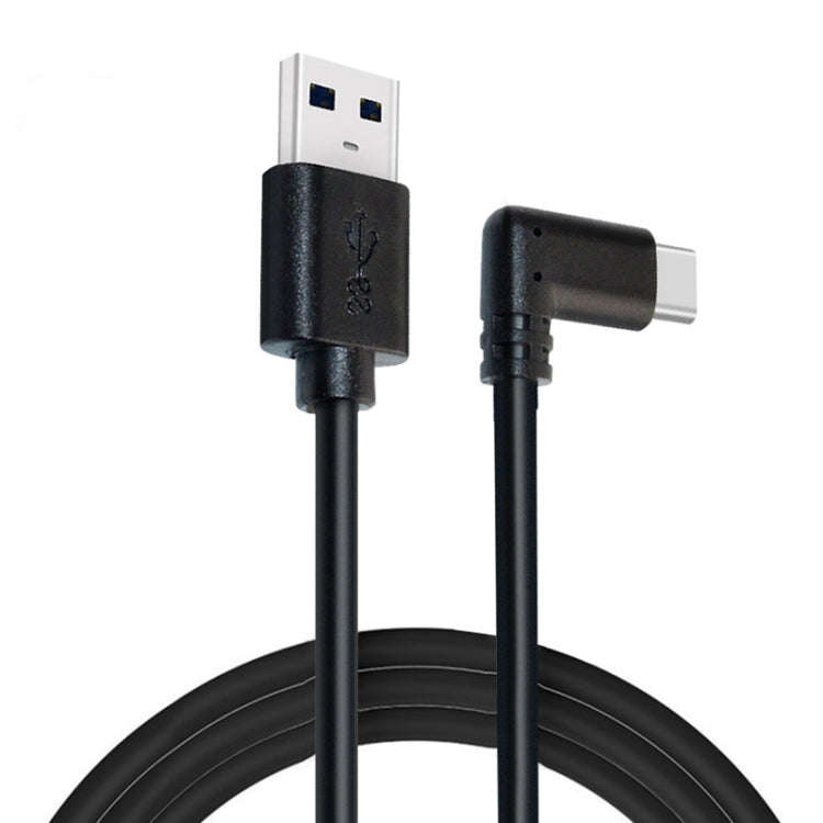 USB Male to USB 3.2 Gen1 Type-C Elbow VR Link Cable For Quest 1 / 2, Cable Length:5m(Black)