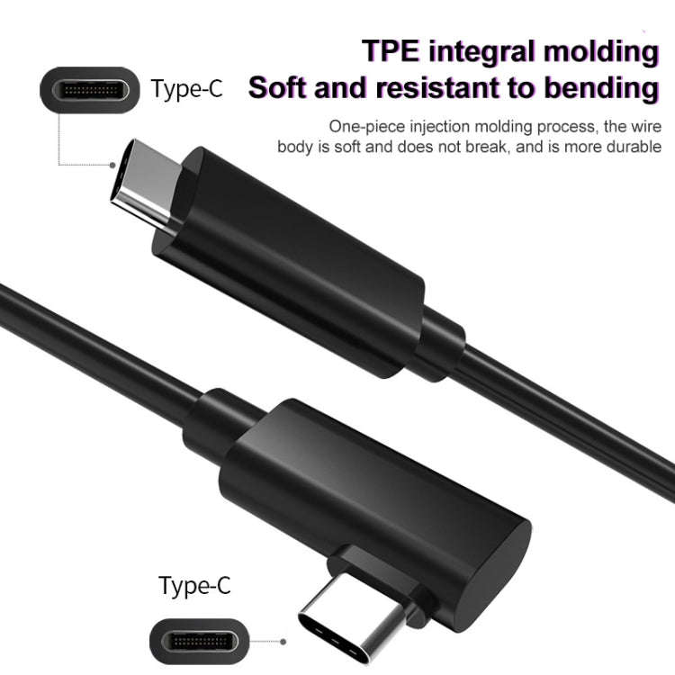 USB 3.2 Gen1 Type-C to USB 3.2 Gen1 Type-C Single Elbow VR Link Cable For Quest 1 / 2, Cable Leng...