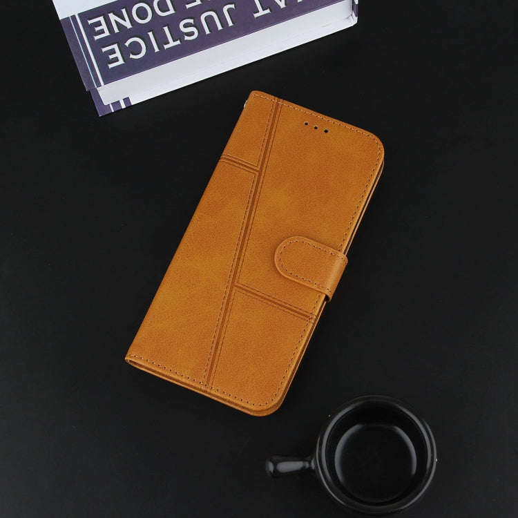 For Xiaomi Redmi 10 Stitching Calf Texture Buckle Leather Phone Case(Yellow)