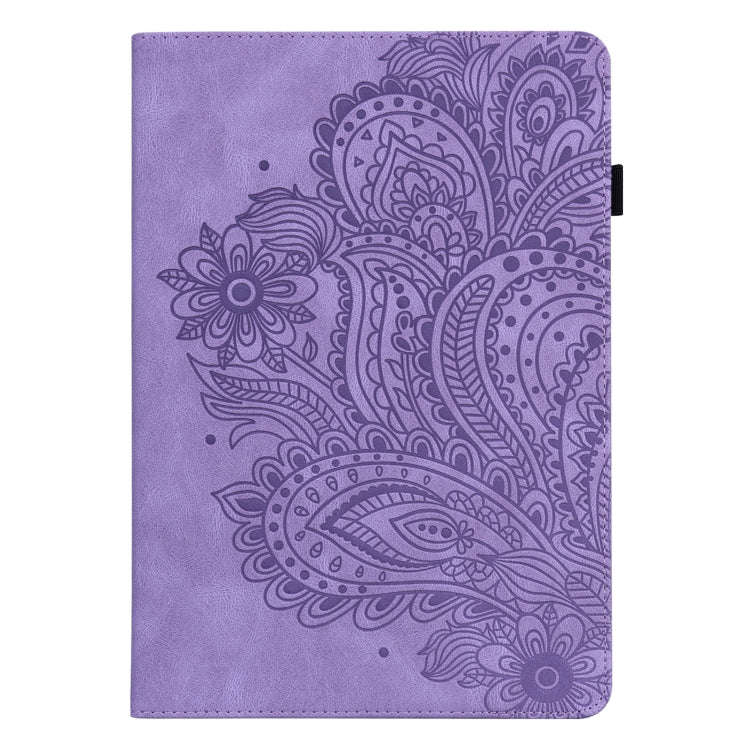 For Huawei MatePad Pro 10.8 2021 Peacock Embossed Pattern TPU + PU Leather Tablet Case(Purple)