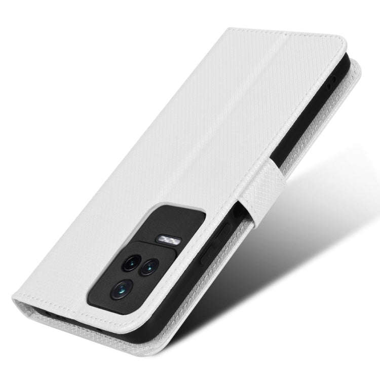 For Xiaomi Redmi K50 / K50 Pro Diamond Texture Leather Phone Case(White)