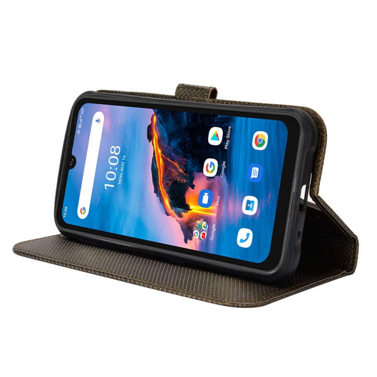 For UMIDIGI Bison Pro Diamond Texture Leather Phone Case(Brown)
