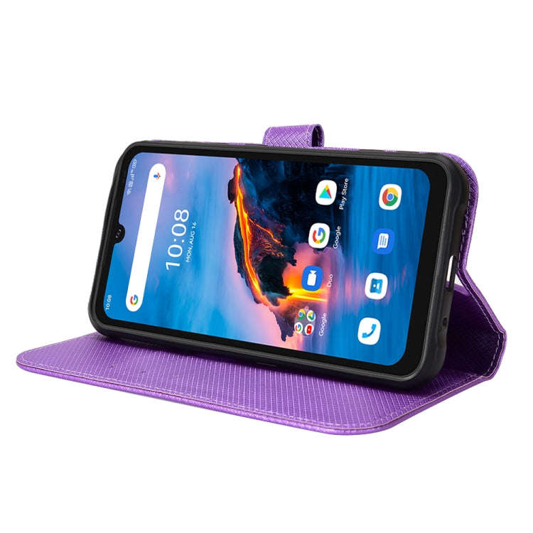 For UMIDIGI Bison Pro Diamond Texture Leather Phone Case(Purple)