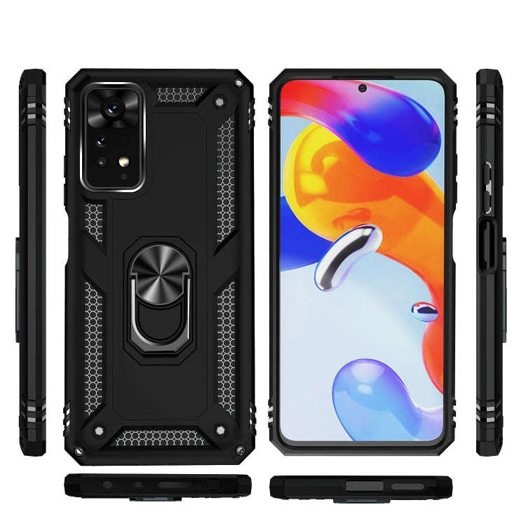 For Xiaomi Redmi Note 11 Pro Shockproof TPU + PC Phone Case with Holder(Black)
