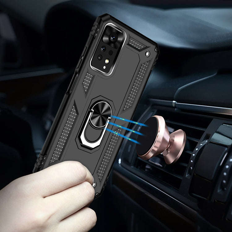 For Xiaomi Redmi Note 11 Pro Shockproof TPU + PC Phone Case with Holder(Black)