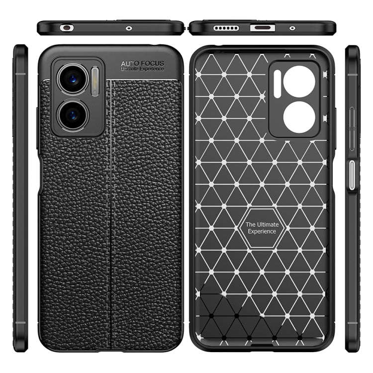 For Xiaomi Redmi Note 11E 5G Litchi Texture TPU Shockproof Phone Case(Navy Blue)