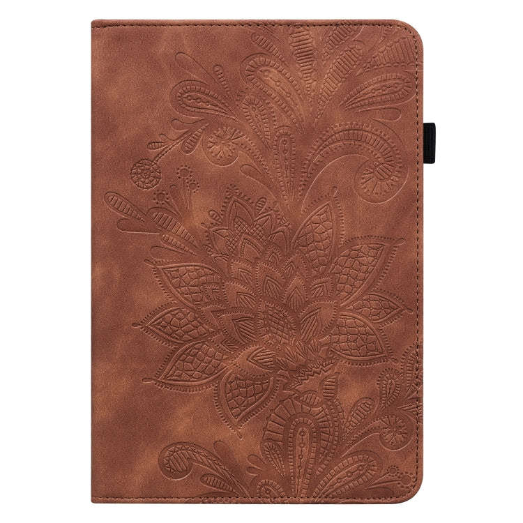 Lace Flower Embossing Pattern Leather Tablet Case For Huawei MatePad Pro 10.8 2021 / 2019(Brown)