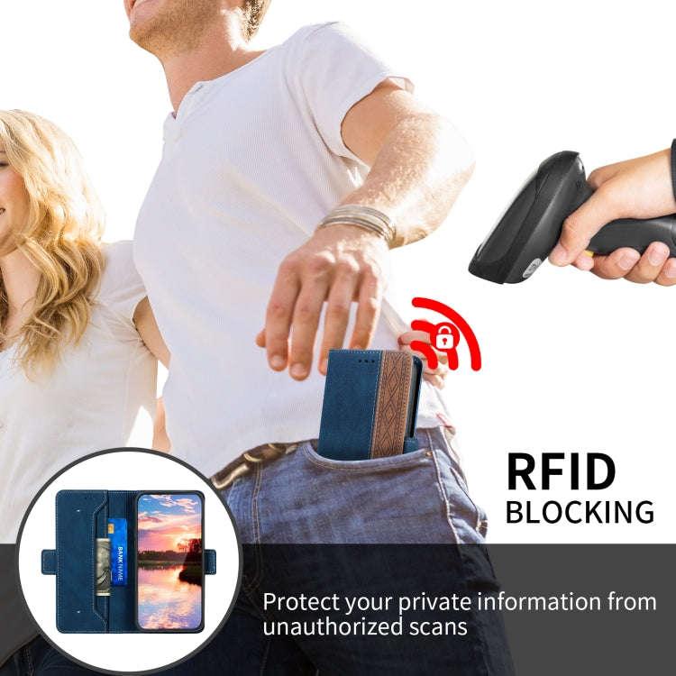For Xiaomi Redmi 9 Stitching Side-Magnetic RFID Leather Phone Case(Royal Blue)