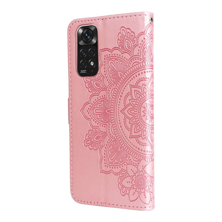 For Xiaomi Redmi Note 11 4G(Global)/Redmi Note 11s 4G(Global) 7-petal Flowers Embossing Pattern H...