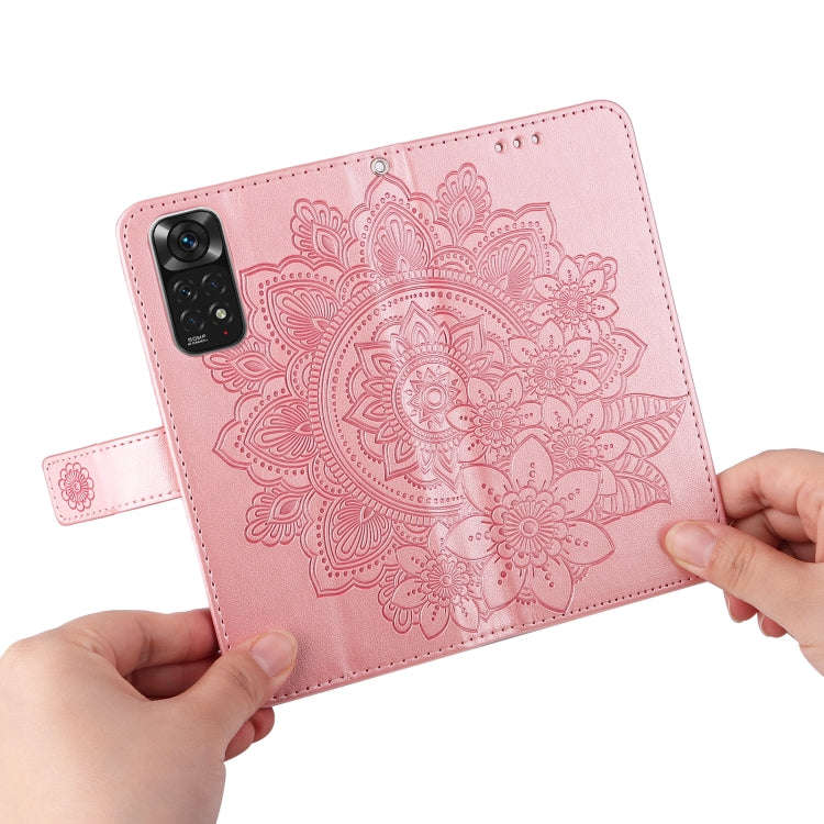 For Xiaomi Redmi Note 11 4G(Global)/Redmi Note 11s 4G(Global) 7-petal Flowers Embossing Pattern H...