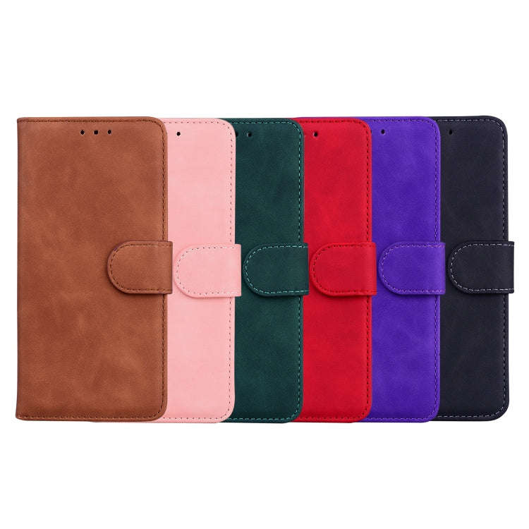 For Blackview A60 Pro Skin Feel Pure Color Flip Leather Phone Case(Brown)