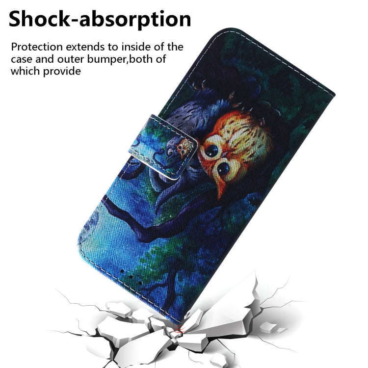 For Tecno Camon 18 Premier Coloured Drawing Leather Phone Case(Oil Painting Owl)