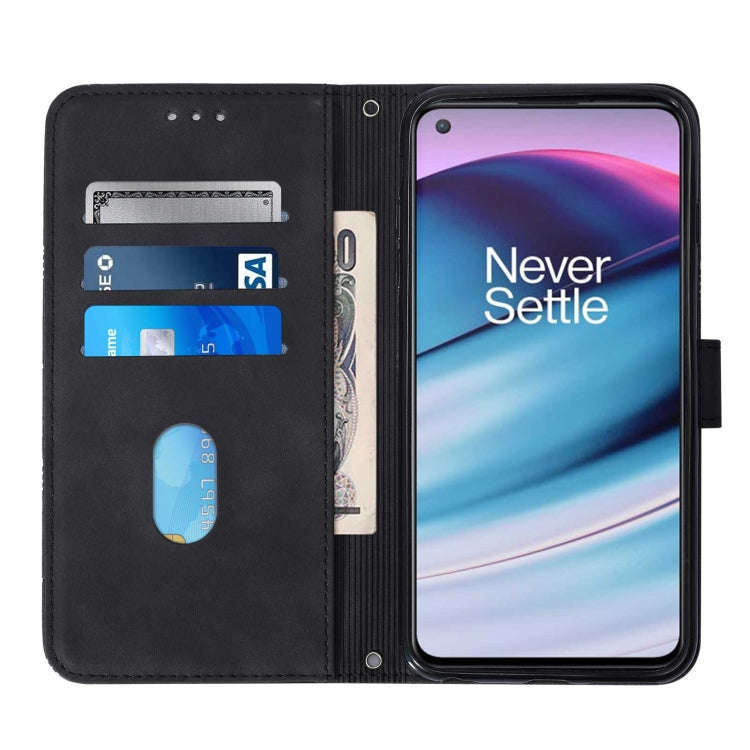 For OnePlus Nord CE 5G Crossbody 3D Embossed Flip Leather Phone Case(Black)