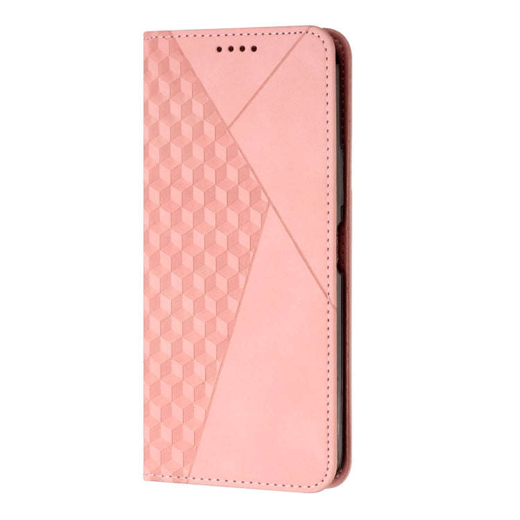 For Tecno Camon 18P / 18 Diamond Splicing Skin Feel Magnetic Leather Phone Case(Rose Gold)