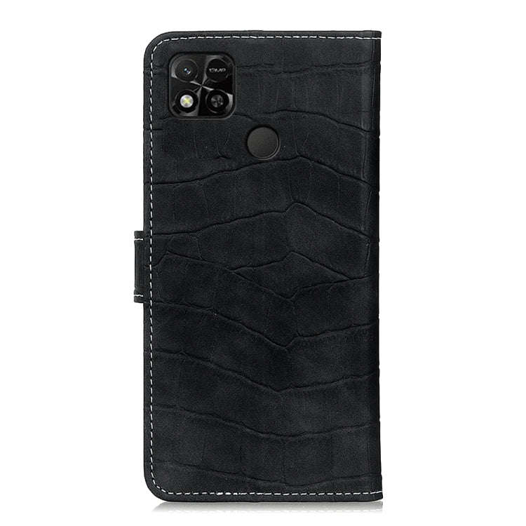 For Xiaomi Redmi 10A Crocodile Texture Horizontal Flip Leather Phone Case(Black)