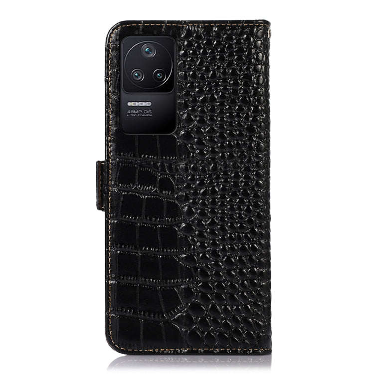 For Xiaomi Redmi K40S Crocodile Top Layer Cowhide Leather Phone Case(Black)