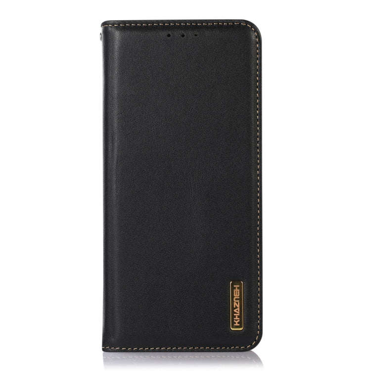 For Sony Xperia 10 IV KHAZNEH Nappa Top Layer Cowhide Leather Phone Case(Black)