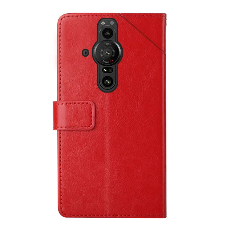 For Sony Xperia Pro-I Y Stitching Horizontal Flip Leather Phone Case(Red)