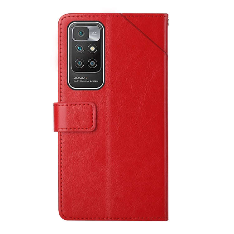For Xiaomi Redmi 10 Y Stitching Horizontal Flip Leather Phone Case(Red)