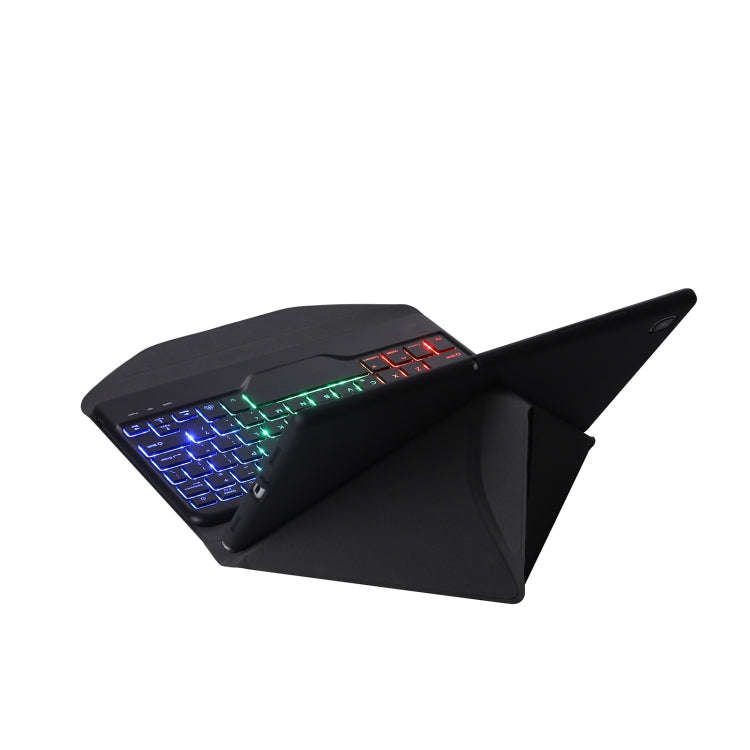 B0N5S Backlight Diamond Texture Bluetooth Keyboard Leather Case with Triangle Back Support For Xi...