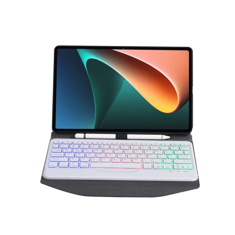 B0N5S Backlight Diamond Texture Bluetooth Keyboard Leather Case with Triangle Back Support For Xi...