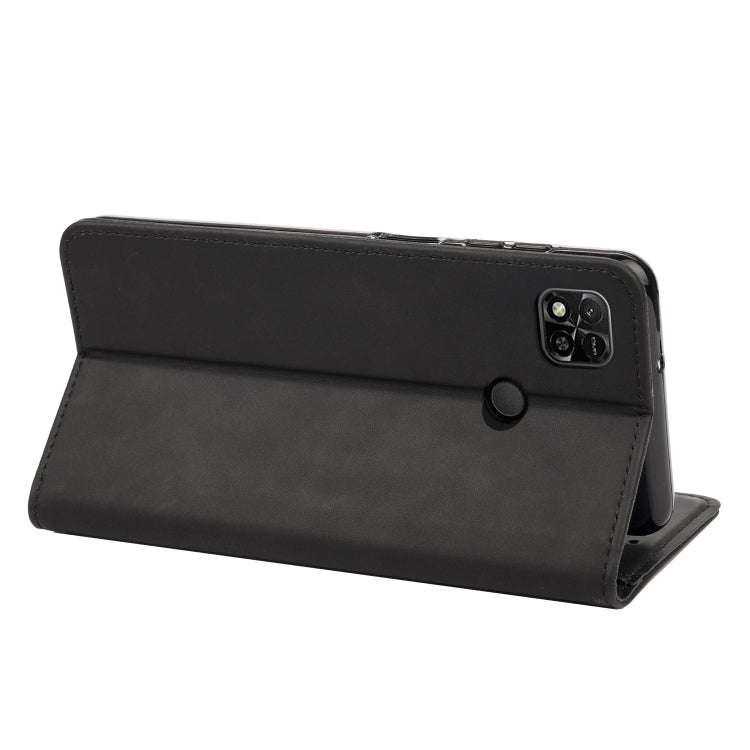 For Xiaomi Redmi 10A Skin Feel Splicing Leather Phone Case(Black)