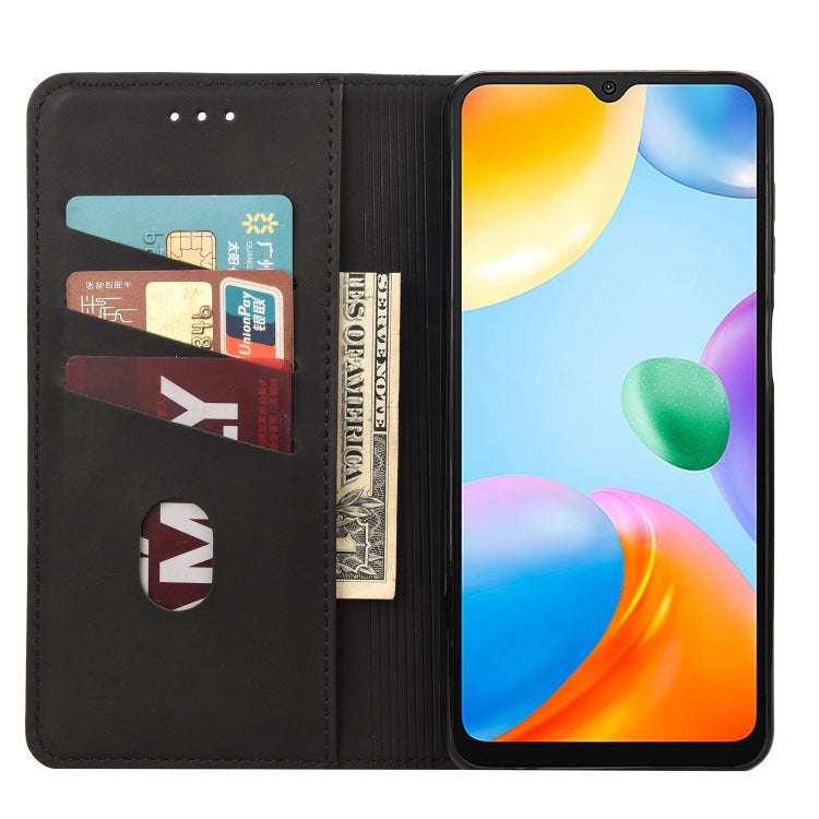 For Xiaomi Redmi 10C Skin Feel Splicing Leather Phone Case(Black)