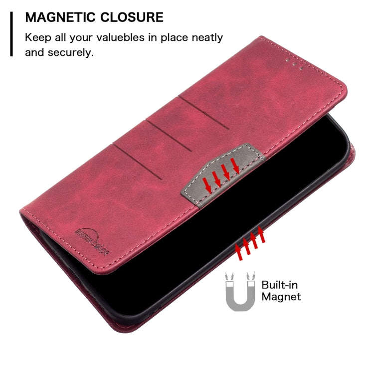 For Honor 60 Pro Magnetic Splicing Leather Phone Case(Red)