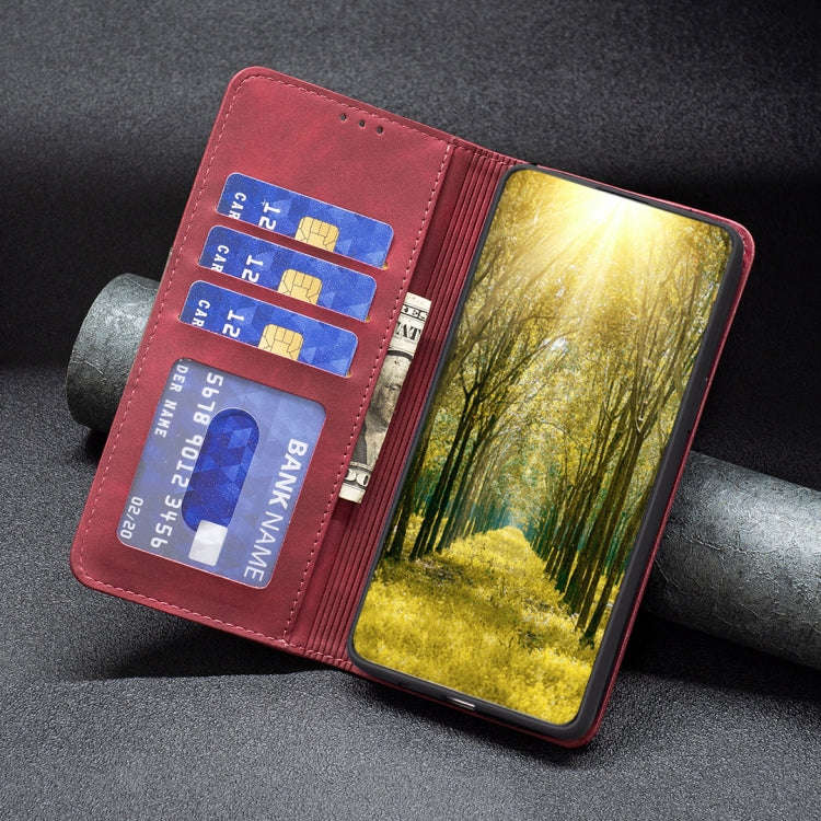 For Honor 60 Pro Magnetic Splicing Leather Phone Case(Red)